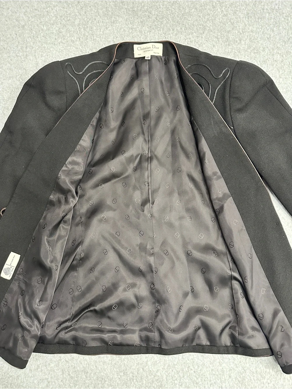 Vintage Christian Dior Evening Wool Jacket/Collarless Blazer